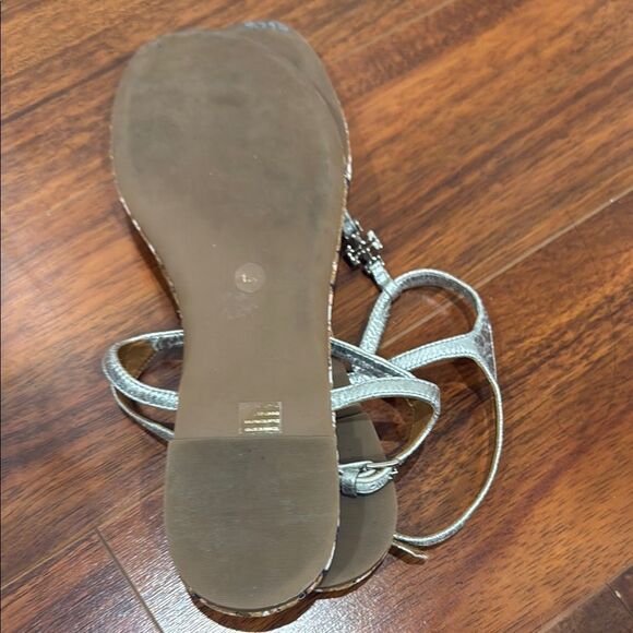 Tory Burch Marion Silver Confetti  Women's T- Strap Sandals Size 10M - Picture 8 of 8
